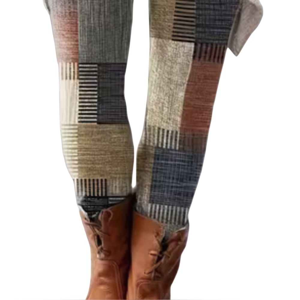 Neutral Fall Patchwork Leggings